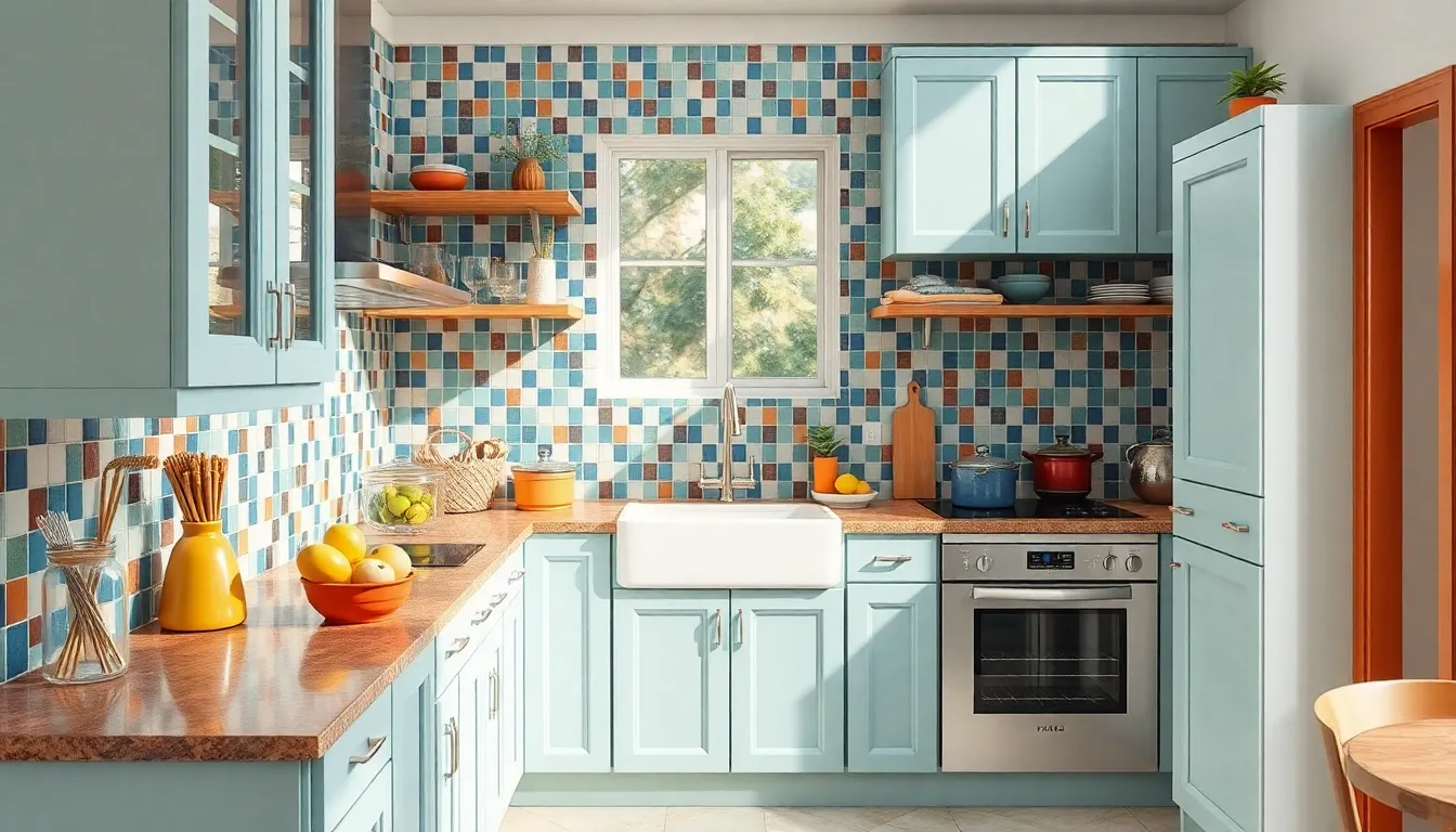 Mosaiik tagasein värvilises köögis